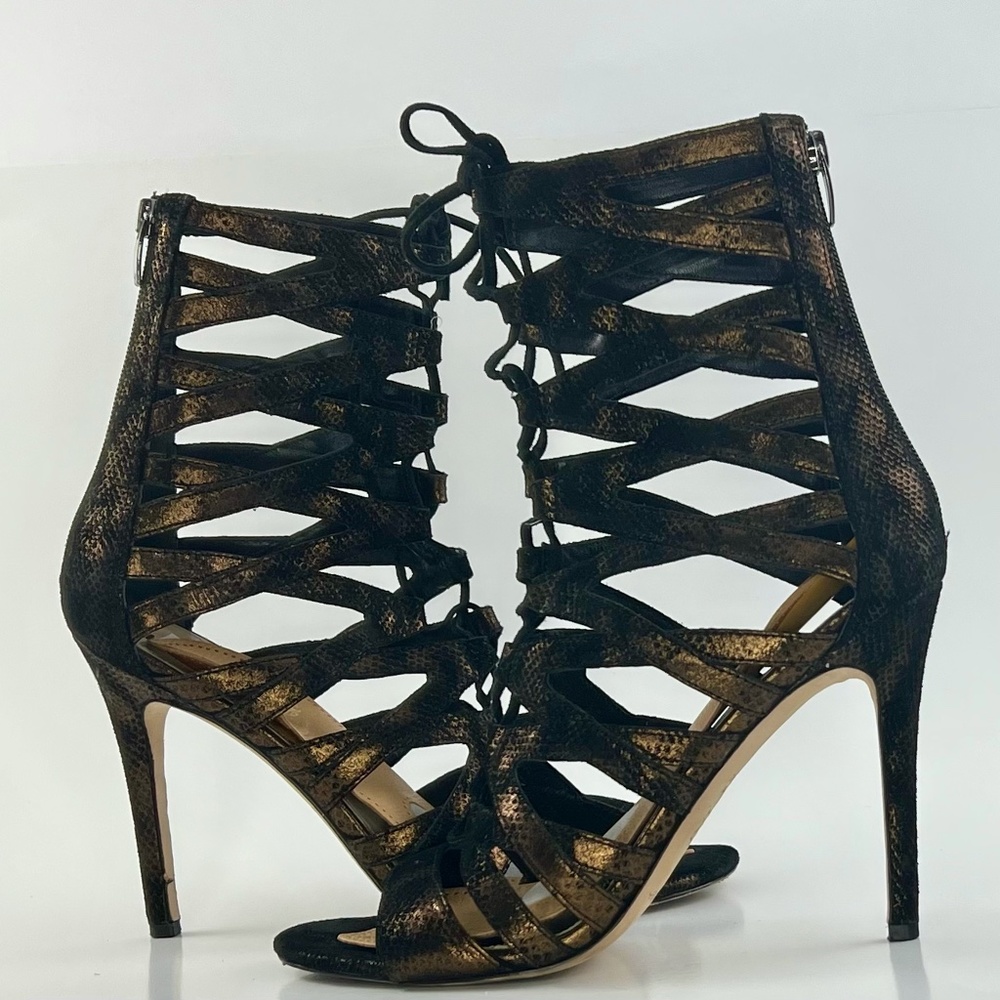 Via Spiga Teaira Sandals Women’s Shoes Strappy Gladiator Caged Heels